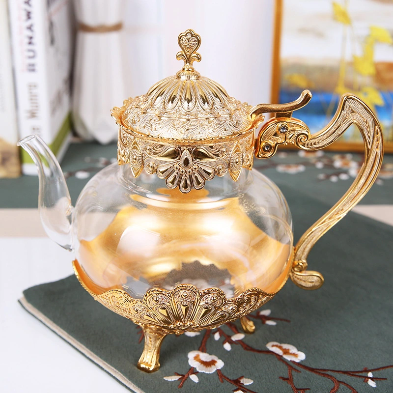 Home Creativity Of European And American Heat-resistant Alloy Glass Teapot