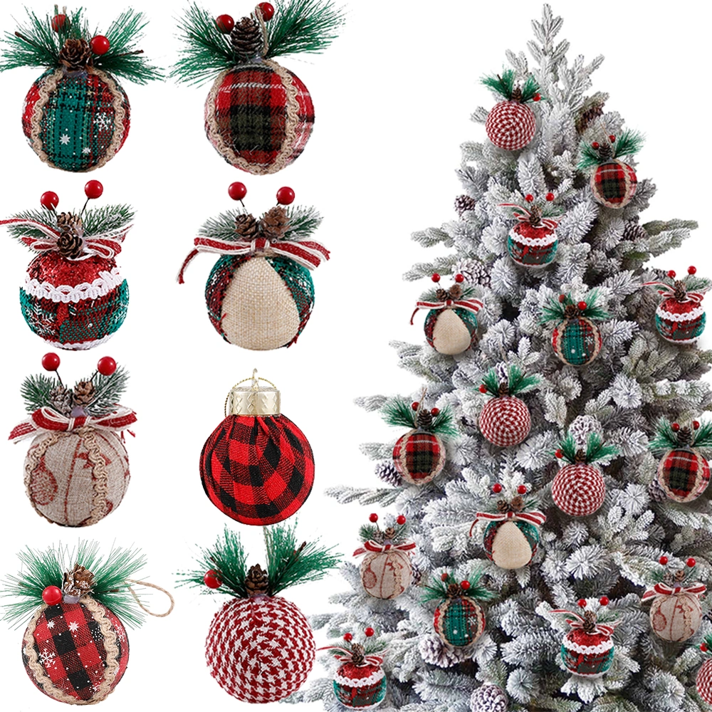 Christmas Fabric Pendant Foam Ball Decoration