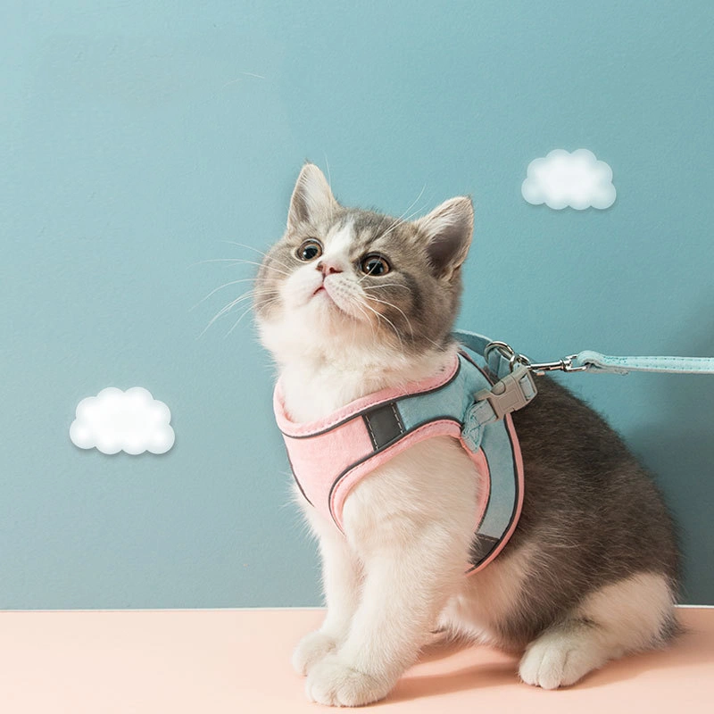 Cat traction rope vest-style reflective chest strap to prevent breaking free and cute to go out