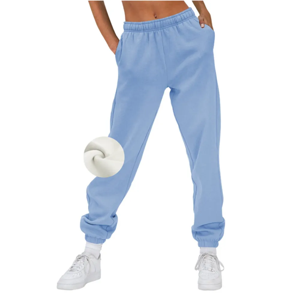 Women's Fleece Sweatpants Warm Loose Pants