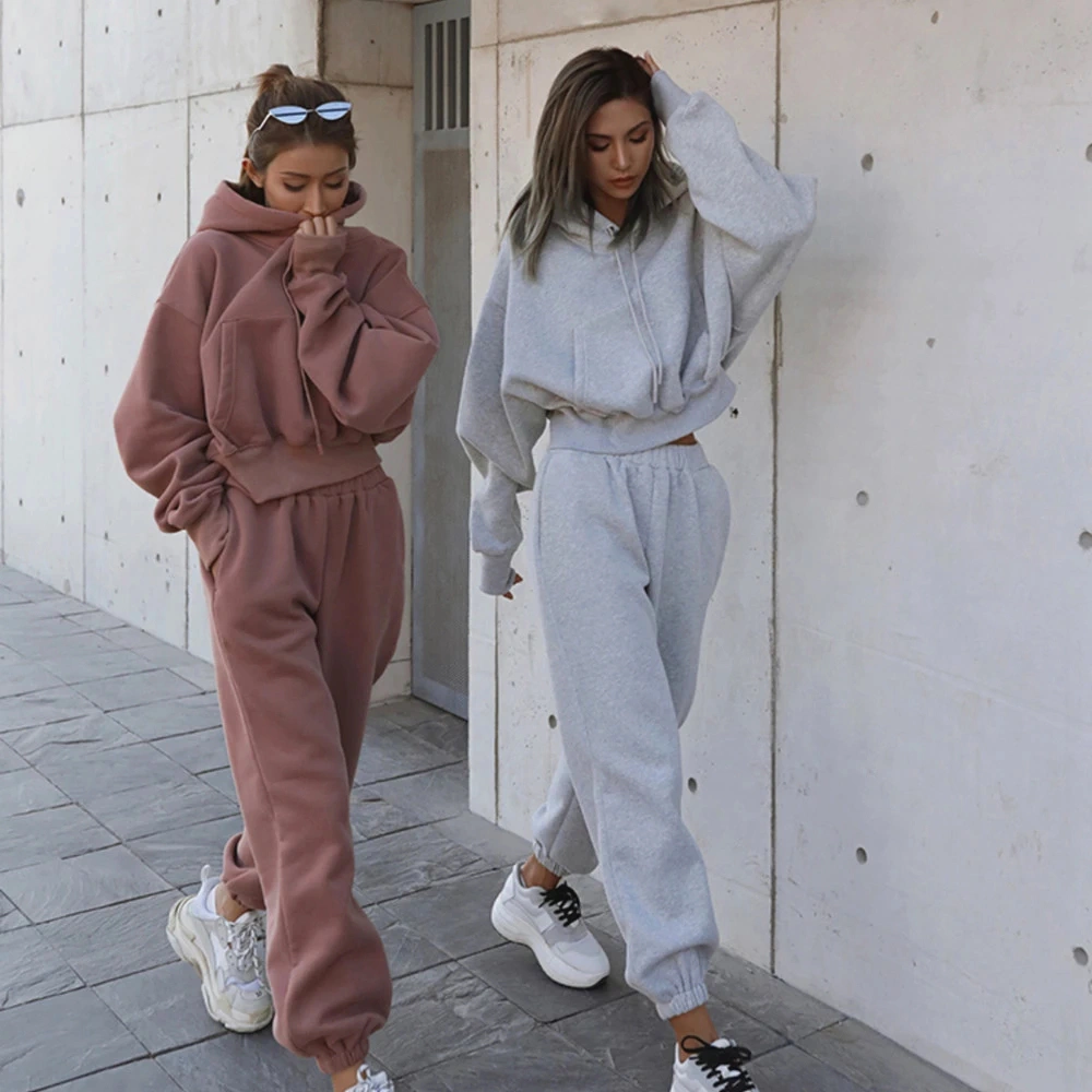 Autumn And Winter Women's Casual Sweater Coat Sports Suit