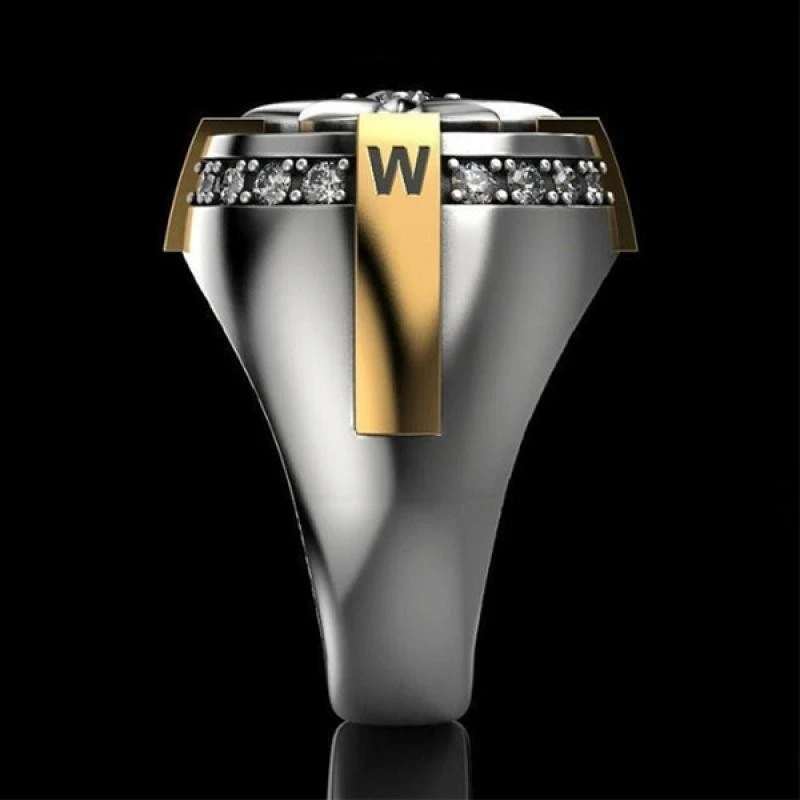 Cross Sunflower Micro Diamond Round Ring