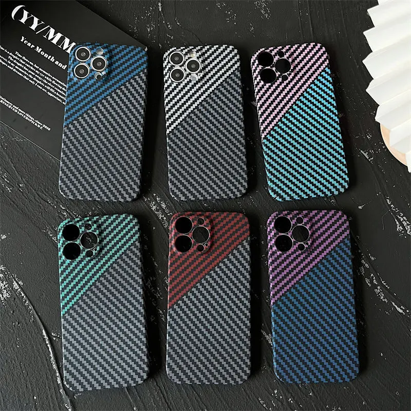 Double-faced Kevlar Carbon Fiber Texture Mobile Phone Case