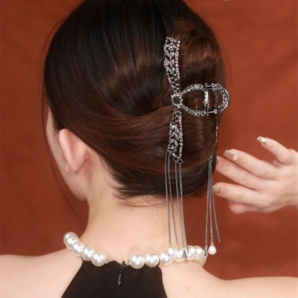 Alloy Hair Accessories Black Tassel Grip