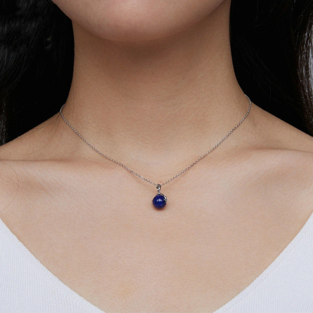 Electroplated Lapis Lazuli Meteor Necklace Mysterious Universe