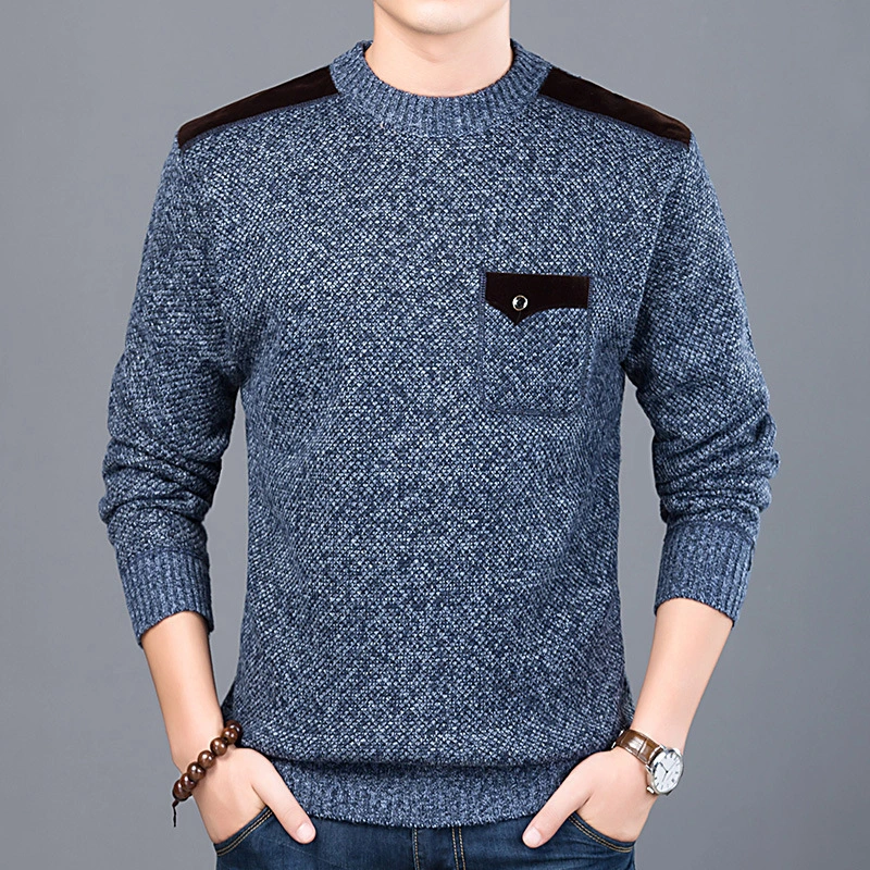 Men's winter thickened round neck Pullover