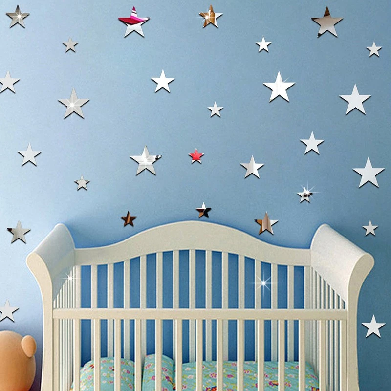 Five-pointed Star Mirror Sticker Cartoon Children Room Wall Sticker