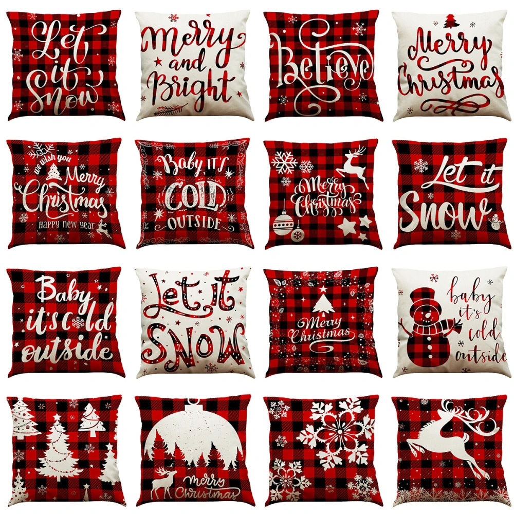 New Christmas Cotton And Linen Pillowcase