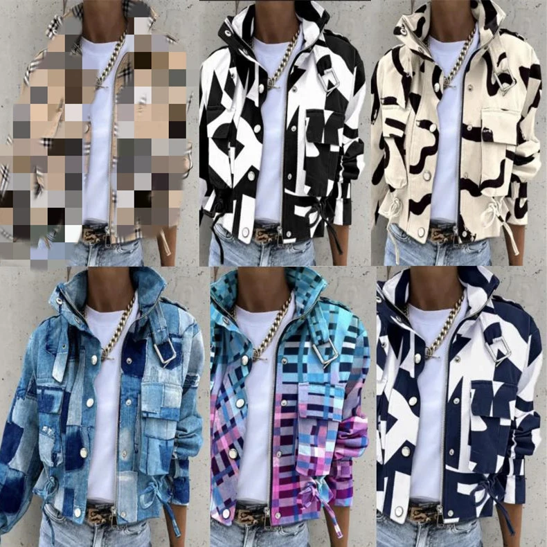 Motorcycle Jacket Printed Fashionable And Versatile