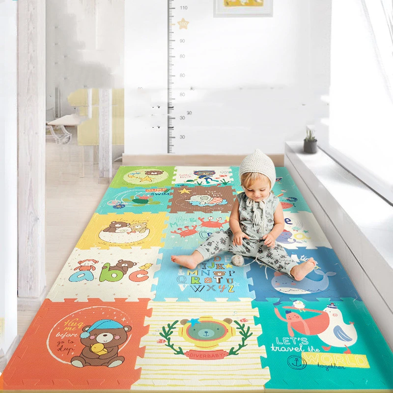 Living Room Foam Patchwork Print Crawl Mat