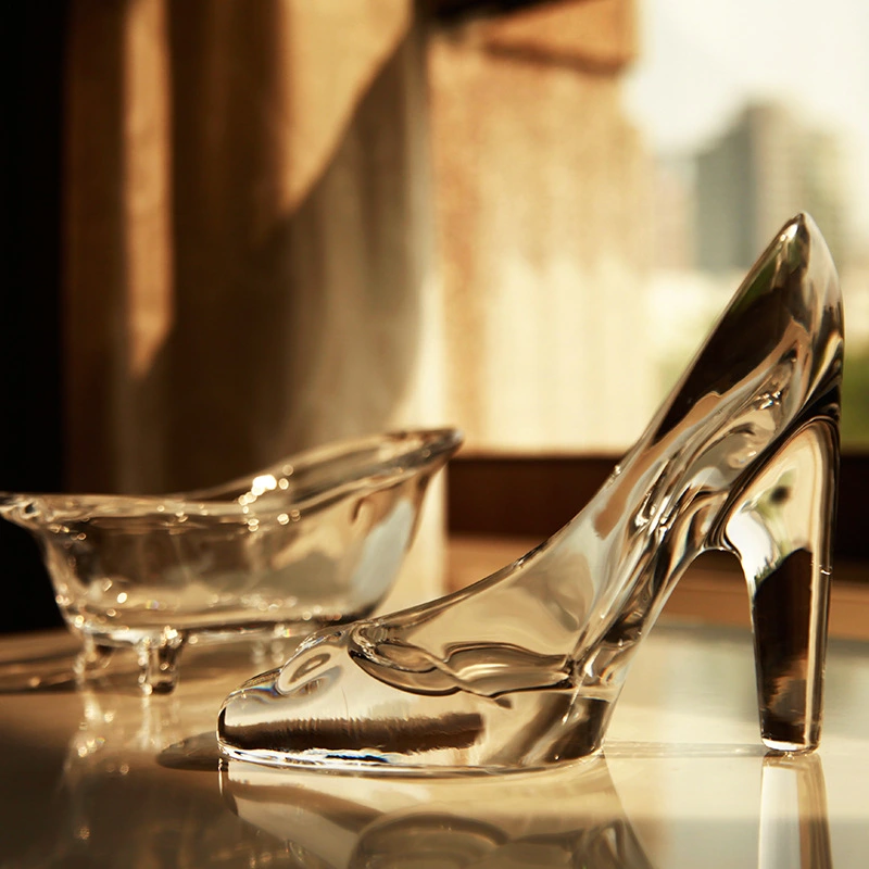 Glass High Heel Shoes Crystal Bathtub Transparent