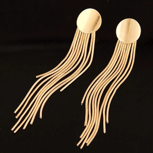 Metal Simple Tassel Earrings Round