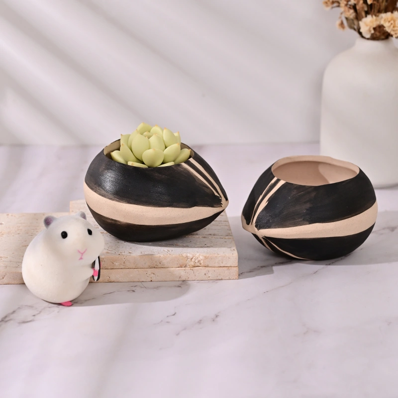 Cartoon Melon Mini Breathable Thumb Ceramic Succulent Planter