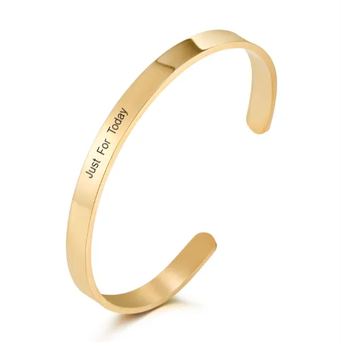 Just For Today Bangle in Gold Finish