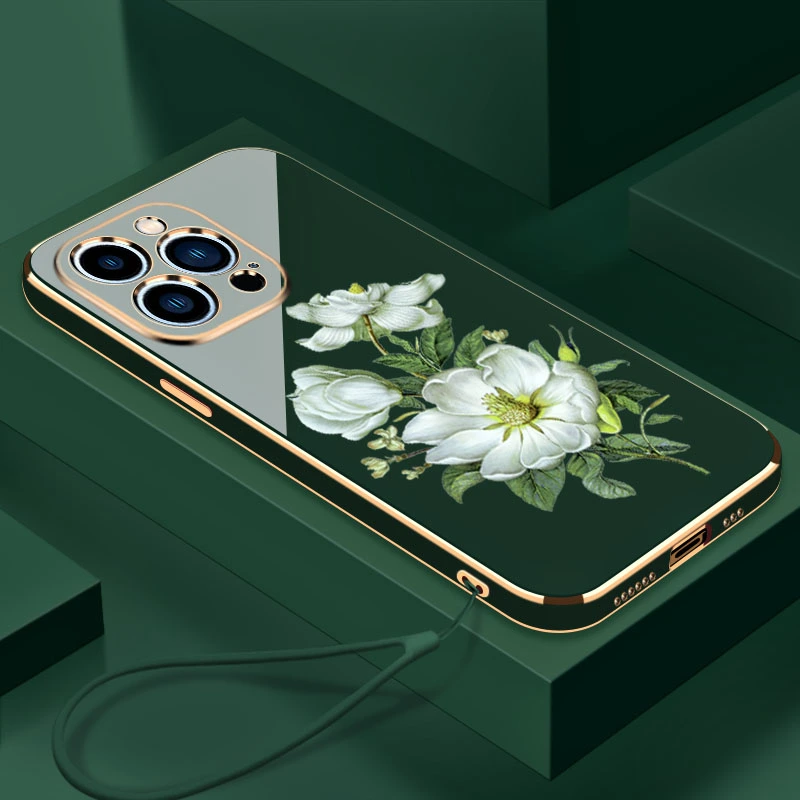 Electroplated Jasmine Pattern Drop-proof Phone Case Protector