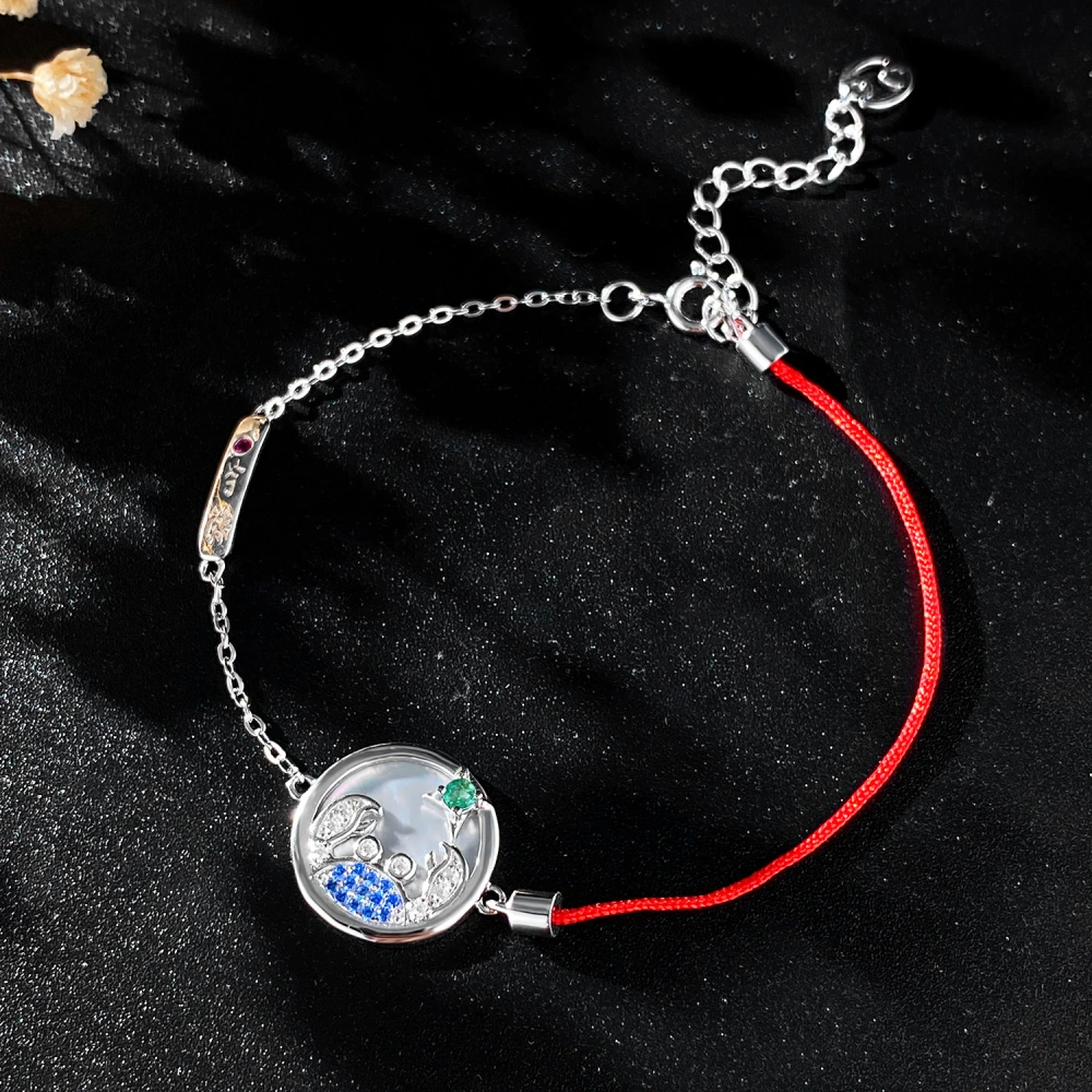 Simple Emerald Bracelet Female Original Design S925 Silver Constellation Cancer