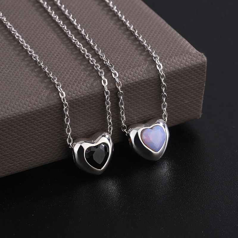 Small Love Simple Temperament Necklace S925 Sterling Silver Small Crowd Ins Clavicle Chain