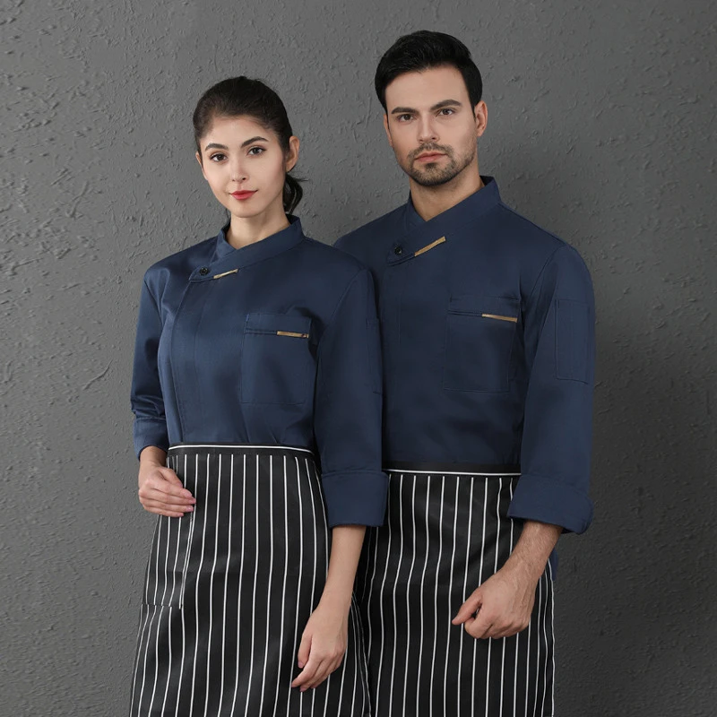 Chef Clothes Long Sleeved Catering Kitchen Coverall