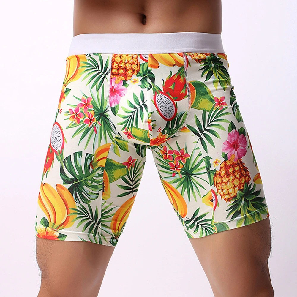 Men's Longer Boxer Shorts Printed Five Pants Fashion