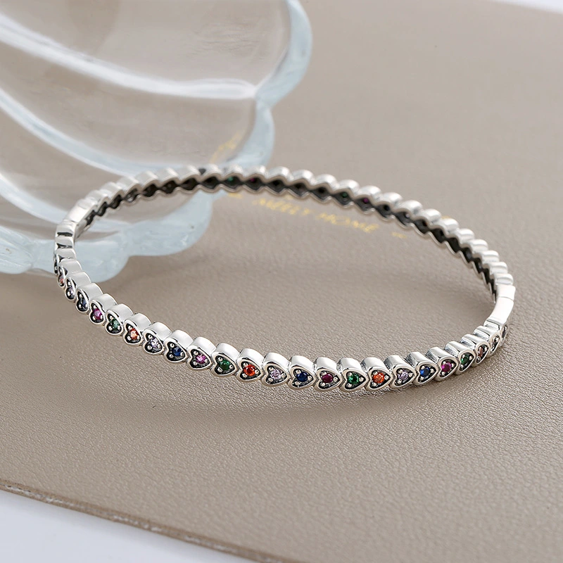 S925 Silver Personality Love Bracelet Women Retro Fashion Style Bracelet Hip Hop Punk Handwear