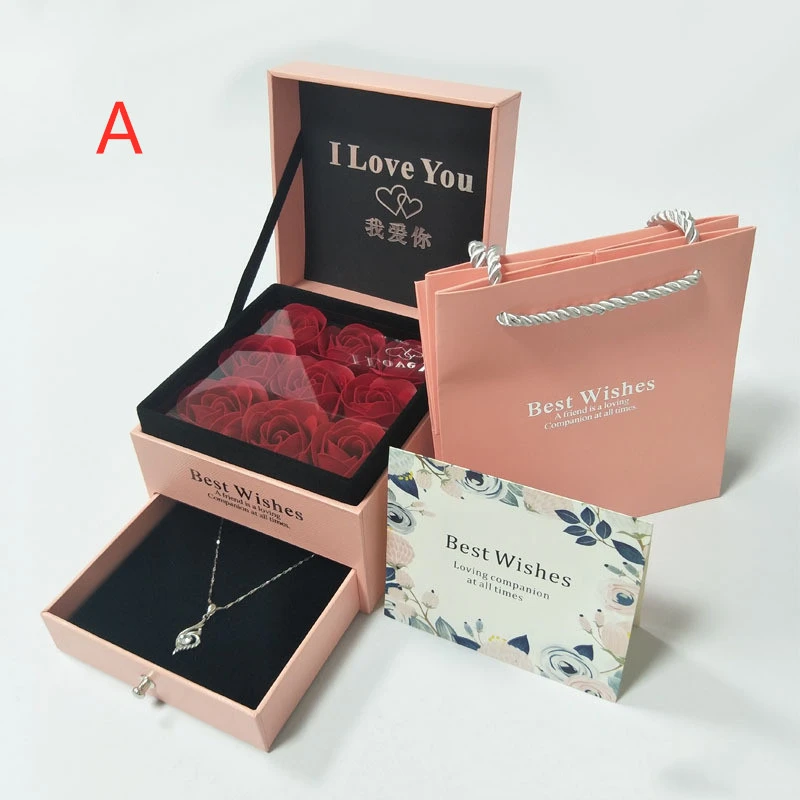 Pink Rose Box Bracelet Packaging Box Cosmetic Lipstick Box