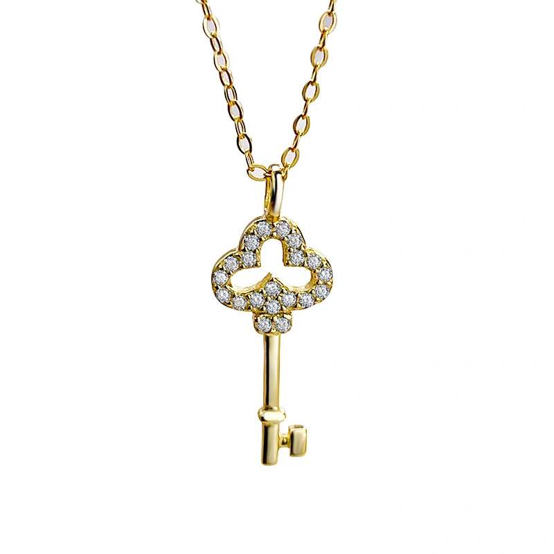 925 Sterling Silver Key Clavicle Necklace