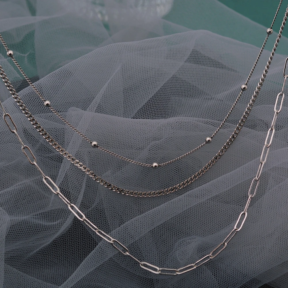 Multilayer Versatile Thai Silver Necklace For Women