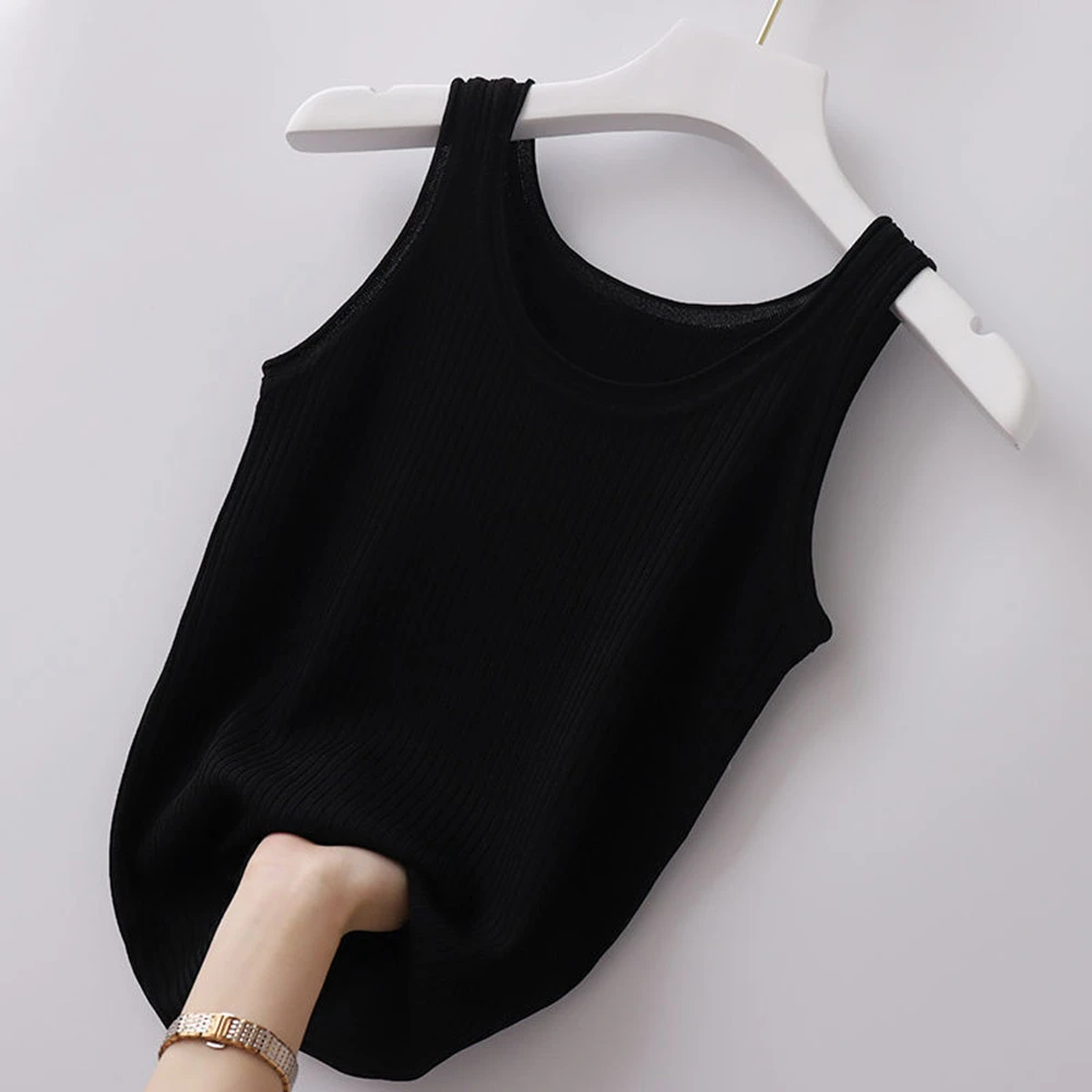 Women's Slim Ice Silk Camisole Ribbed Vest