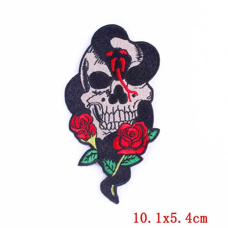 Punk Skull Computer Embroidery Cloth Sticker