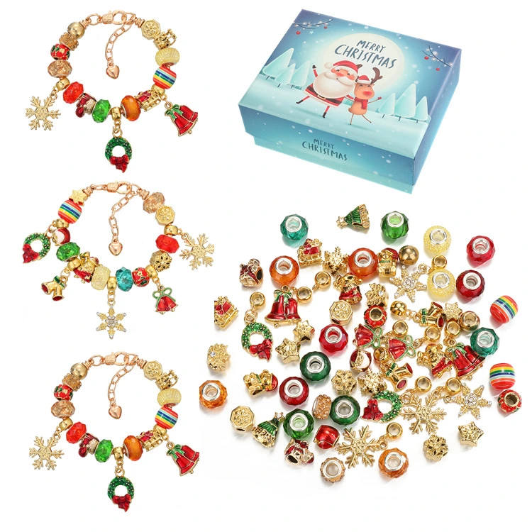 Christmas Beads Alloy Large Hole Beads DIY Set