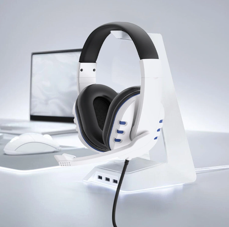 Household White Fashionable Headworn Two-sided Wired Headset