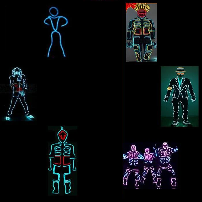 Luminous Clothes Match Man Performs Technology