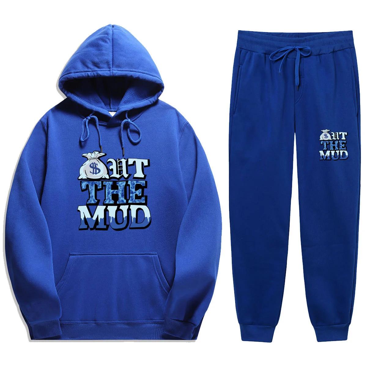Letter Printed Casual Hooded Sweater Sports Suit