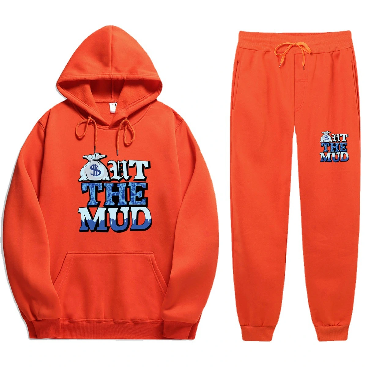 Letter Printed Casual Hooded Sweater Sports Suit