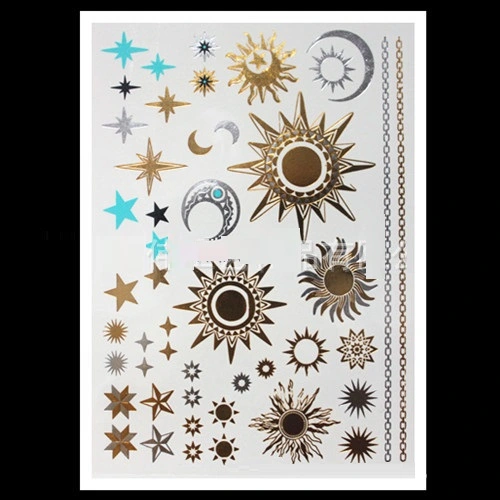 Eco-friendly Durable Waterproof Bronzing And Silver Plating Craft Tattoo Sticker