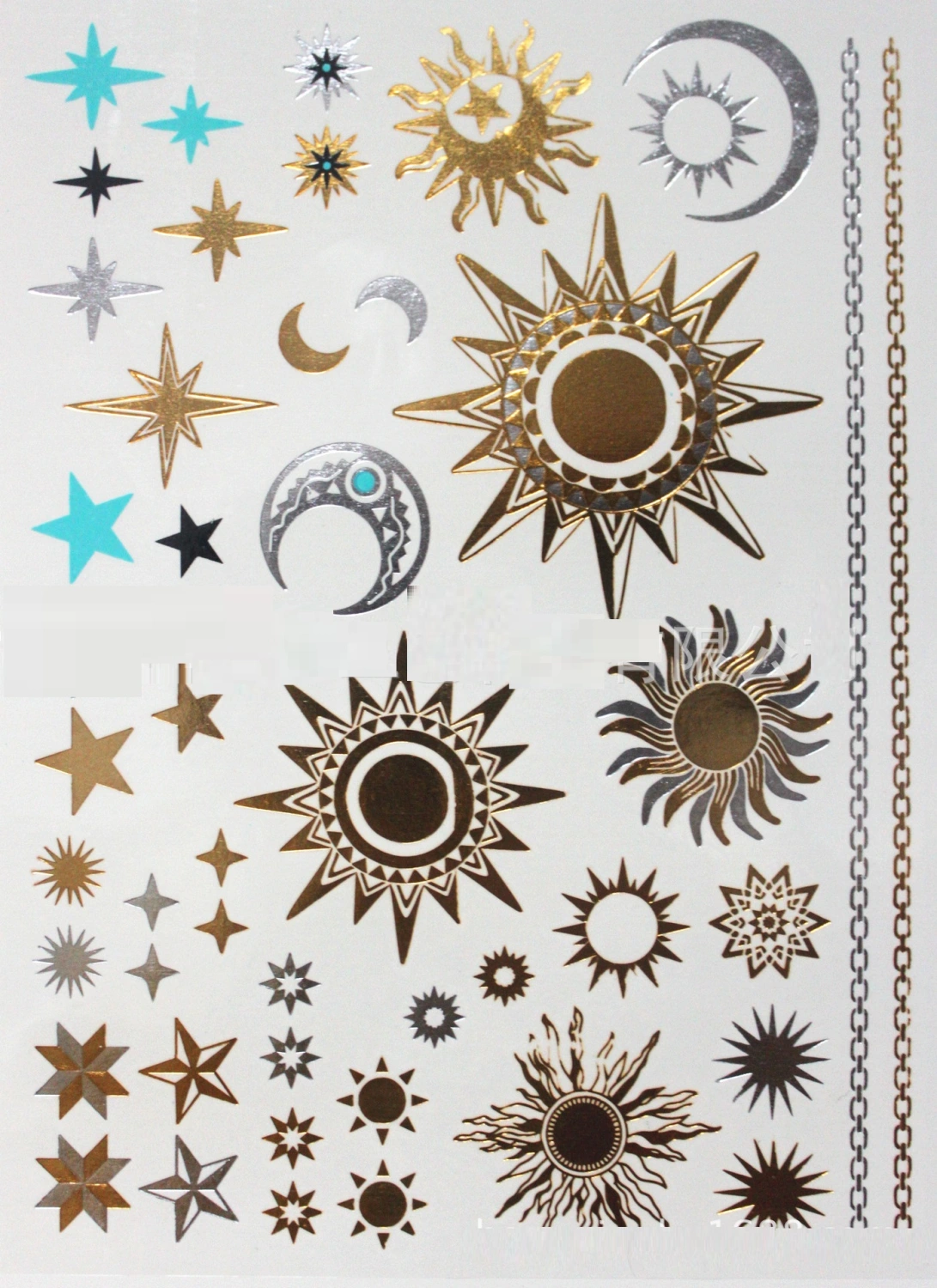 Eco-friendly Durable Waterproof Bronzing And Silver Plating Craft Tattoo Sticker
