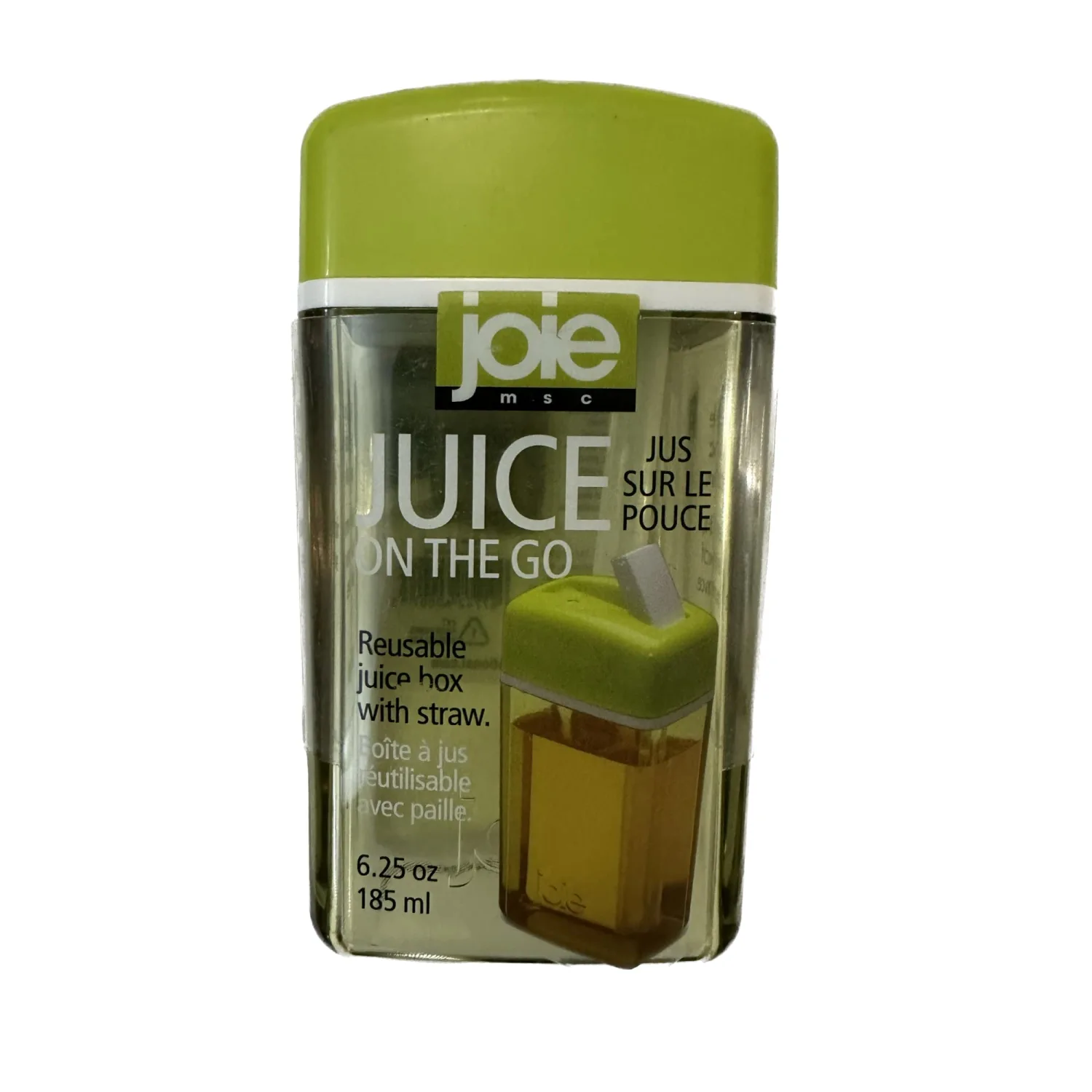 Joie Juice on the Go, 6.25 Ounce Reusable Drink Box with Built-In Flip Straw, Leak-Proof, Ideal On-the-Go Container for Kids, School and Work Lunch Bags, BPA-Free, Dishwasher Safe