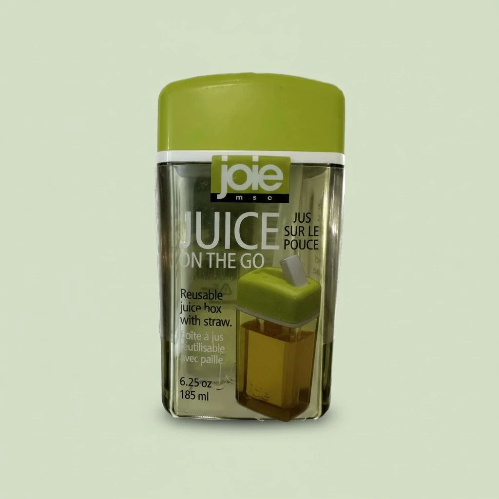 Joie Juice on the Go, 6.25 Ounce Reusable Drink Box with Built-In Flip Straw, Leak-Proof, Ideal On-the-Go Container for Kids, School and Work Lunch Bags, BPA-Free, Dishwasher Safe