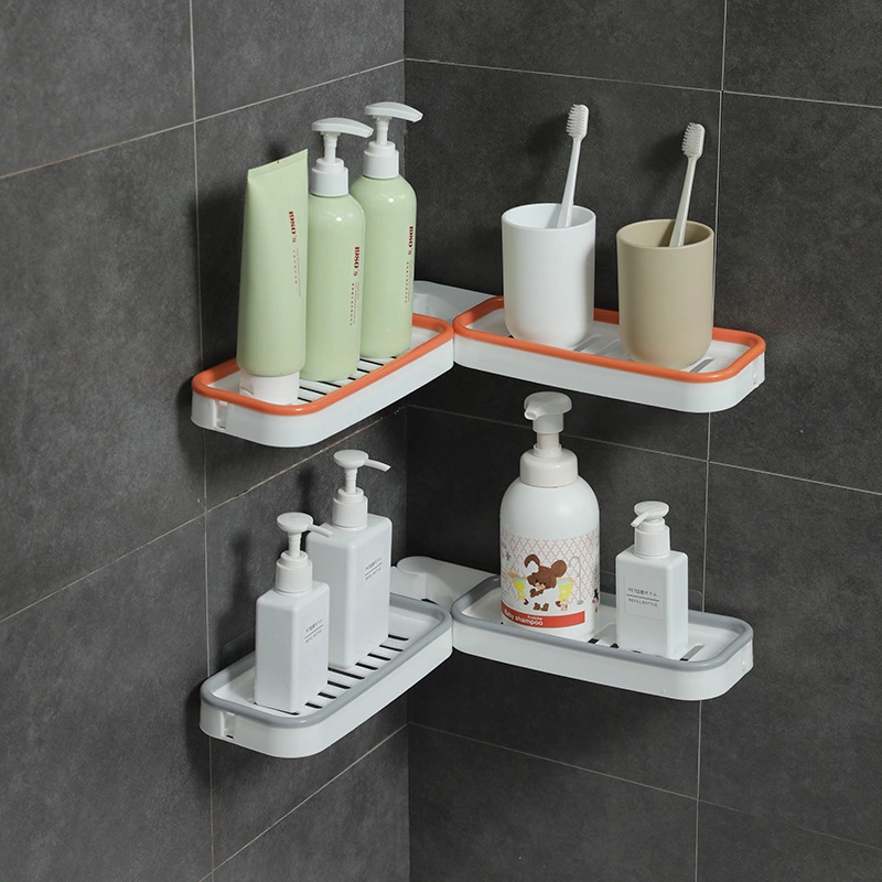 631 Wall Hanging Rotatable Soap Dish Bathroom Corner Dual Purpose Shelf