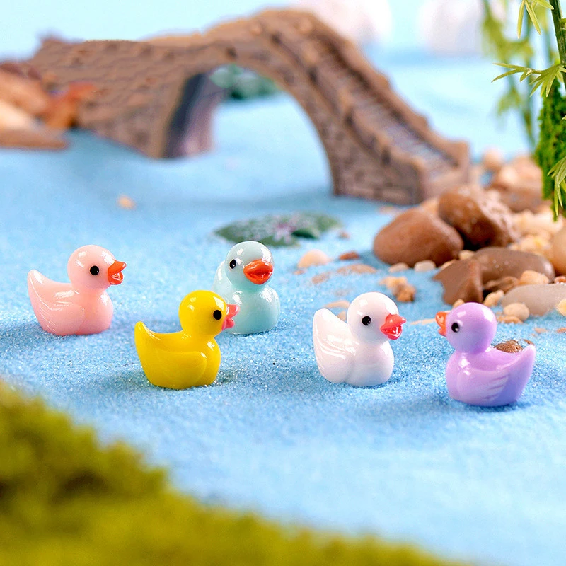 Small Yellow Duck Doll Pendant Moss Micro Landscape Ornaments