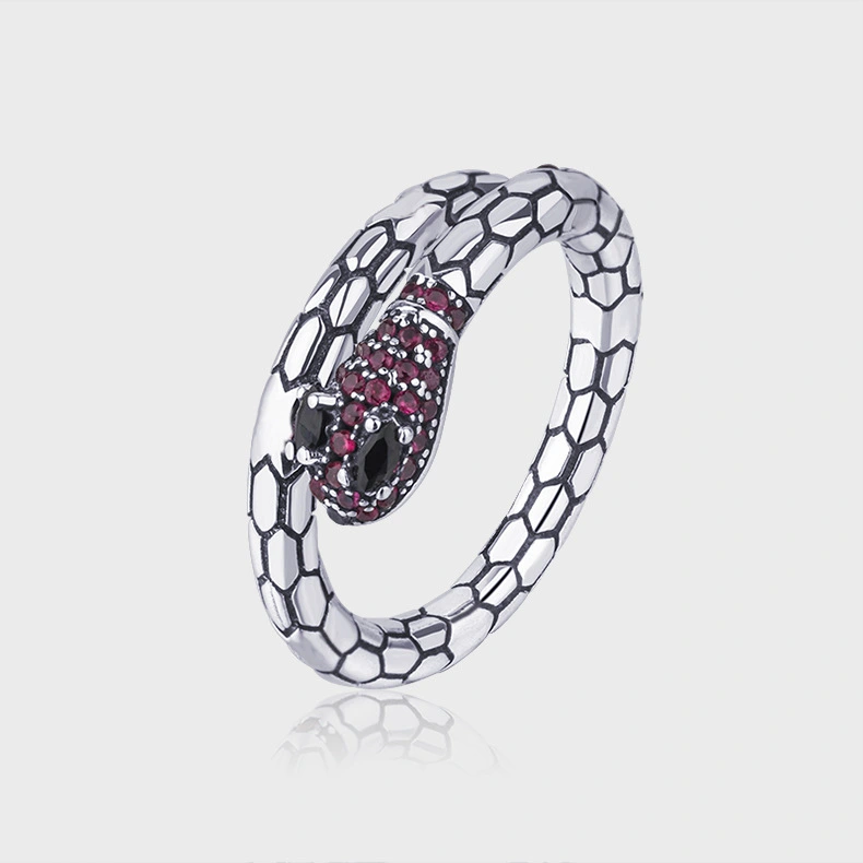 Vintage Personality Snake Shaped Geometric Ring Exaggerated Style