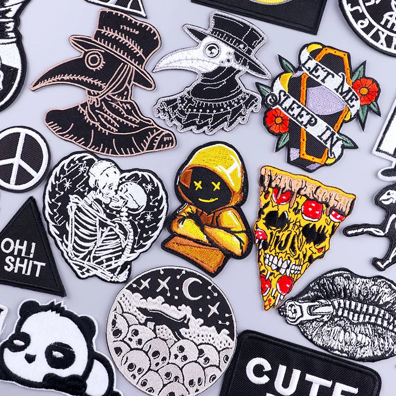 Patches On Clothes Stickers Hippie Rock Stripes Embroidered