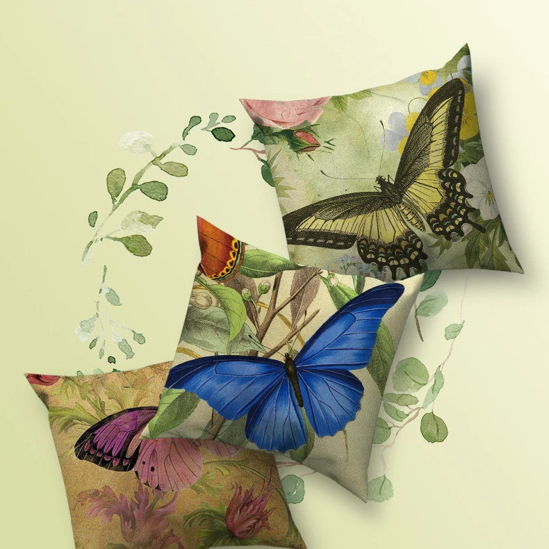 Nordic Abstract Butterfly Headrest Office Sofa Throwing Pillow Cover