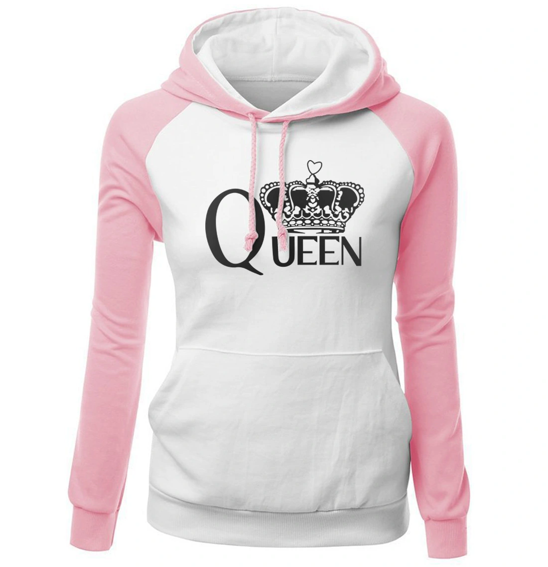 Round Neck Fleece Contrast Color Sports Women's Clothing
