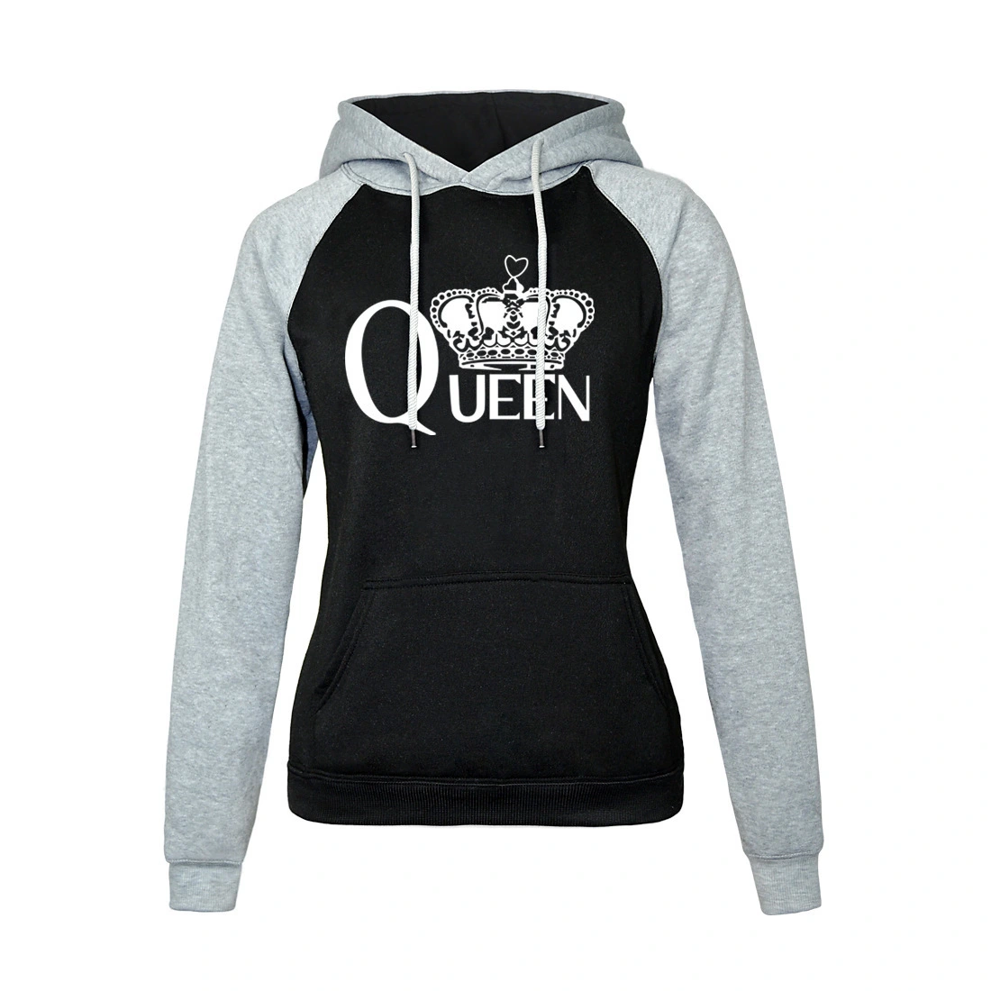 Round Neck Fleece Contrast Color Sports Women's Clothing
