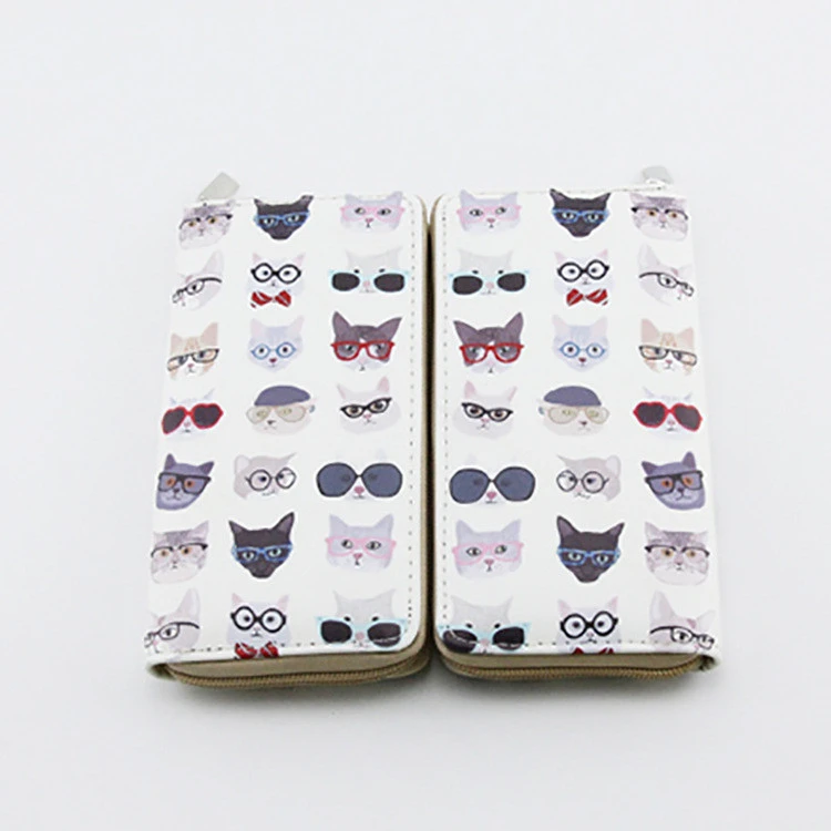 Women's Animal Cartoon Cat Long PU Wallet