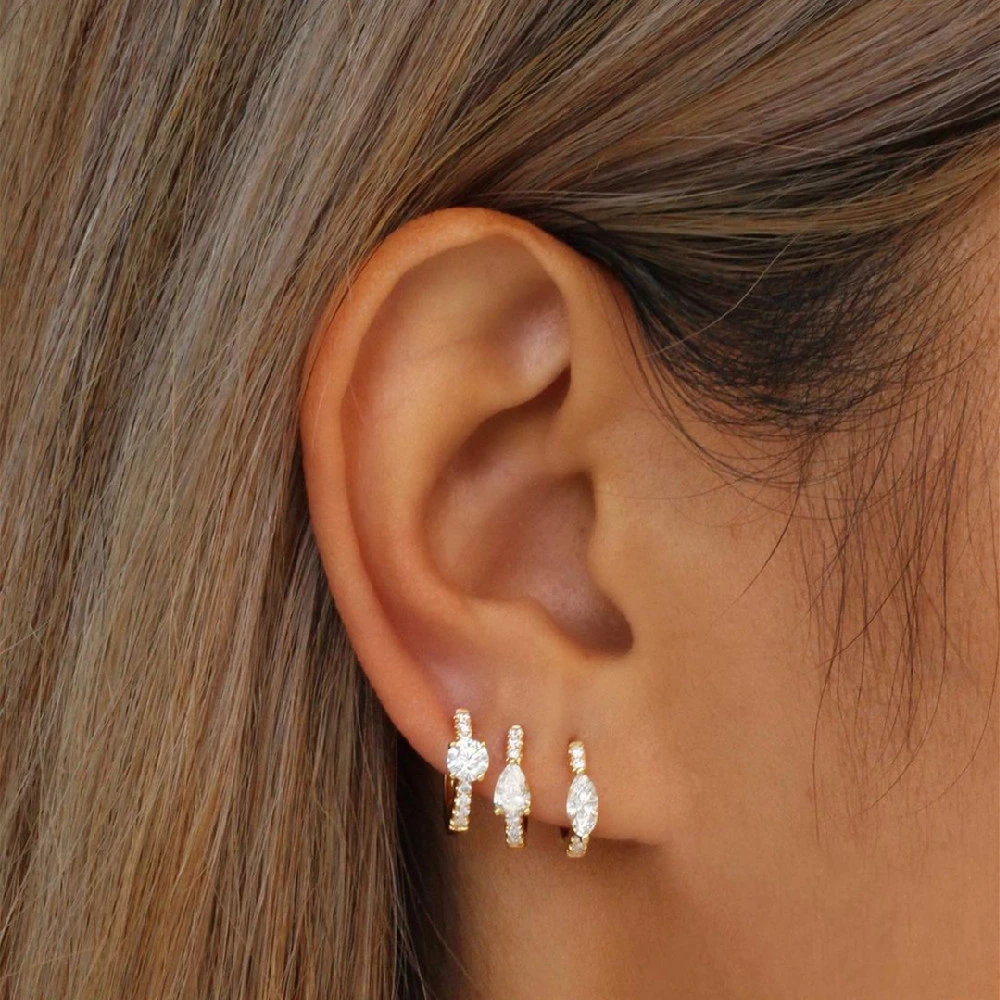 Diamond Inlaid Popular Light Earplugs Ins Earrings