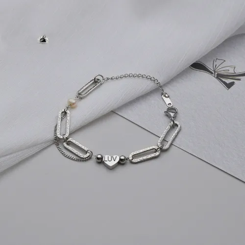 LUV Heart Paperclip Bracelet