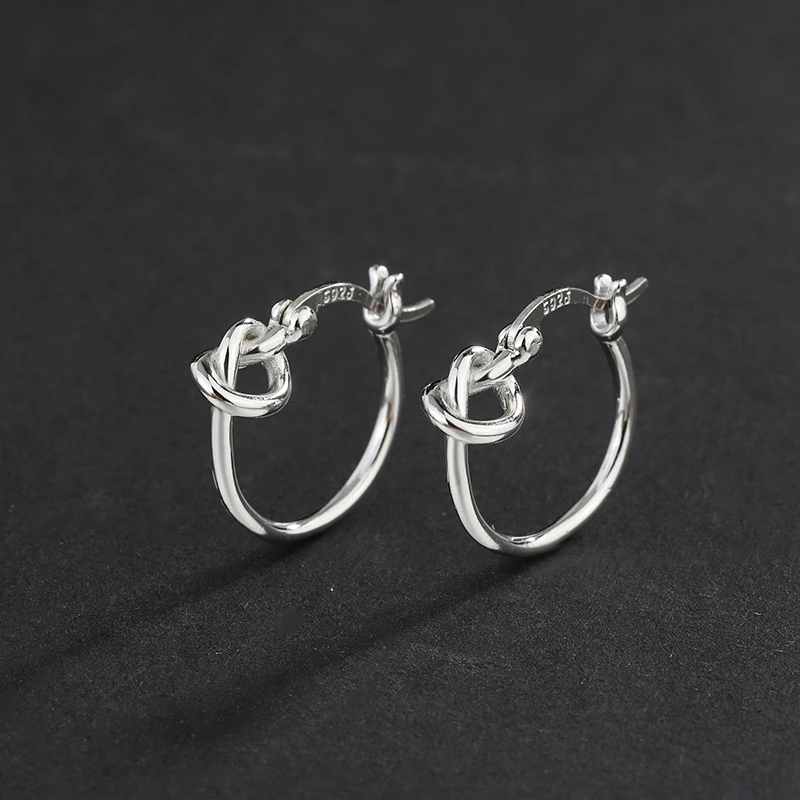 925 Sterling Silver Plain Earrings Small Earrings Female