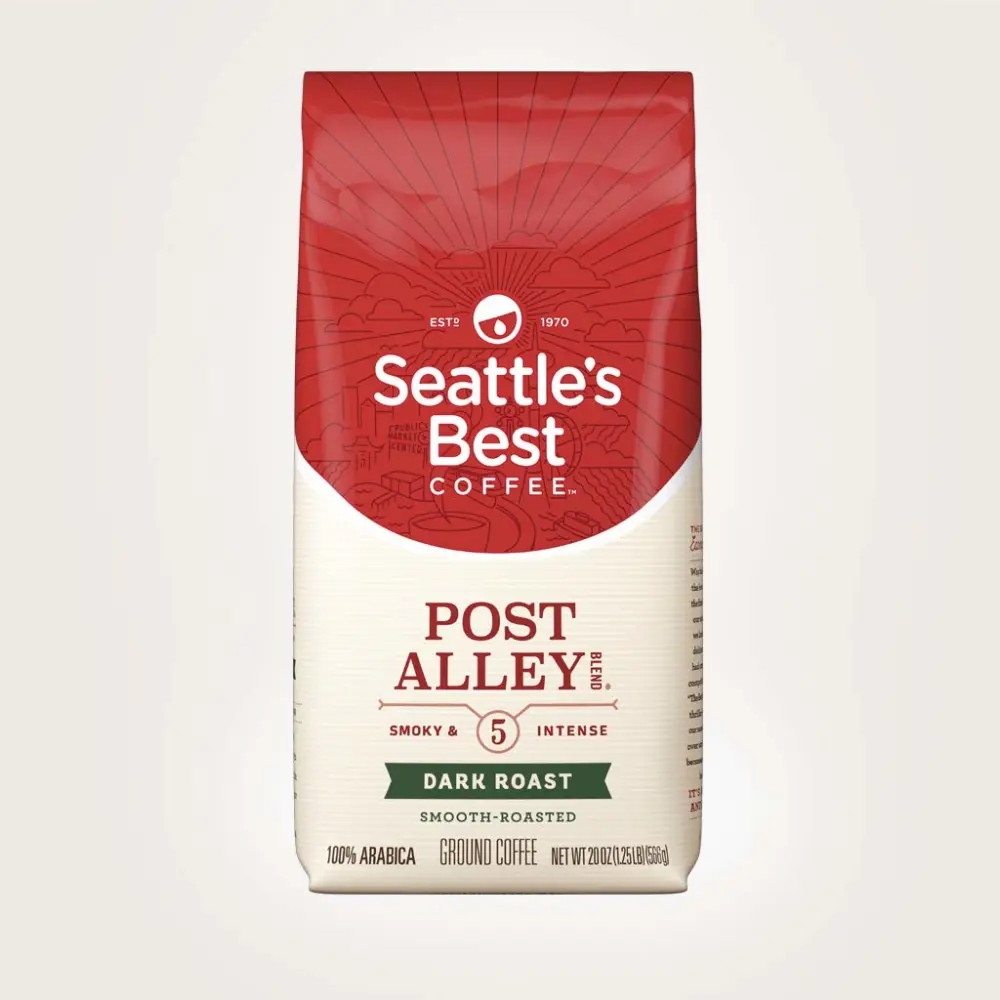 Seattle's Best Coffee Post Alley Blend Dark Roast Ground Coffee | 20 Ounce Bags (Pack of 6)